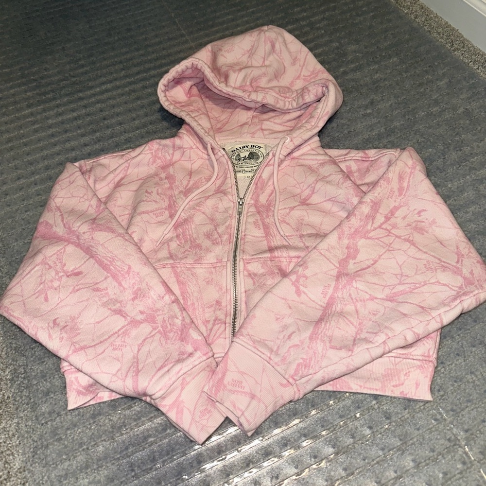 Pink Bubblegum Camouflage Medium Dairy Boy Hoodie